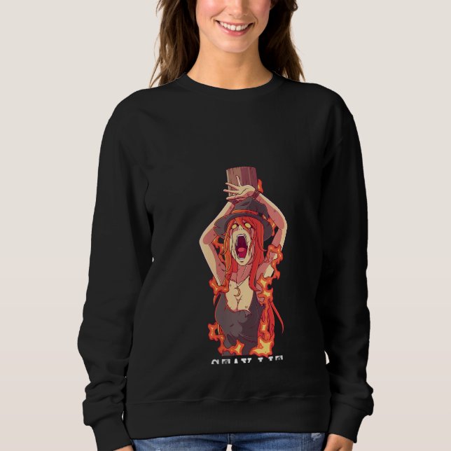 Womens Occult Bleibe Lit Satan Devil Hell Unholy A Sweatshirt (Vorderseite)