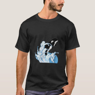 Womens Ocean Orca Animal Waves Killer Whale / Nec T-Shirt