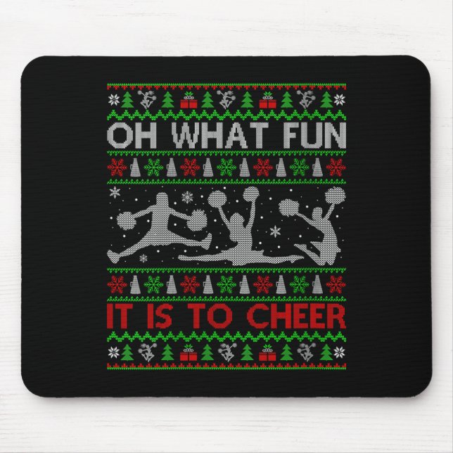 Womens Oh What Fun It Is To Cheer Christmas Cheerl Mousepad (Vorne)