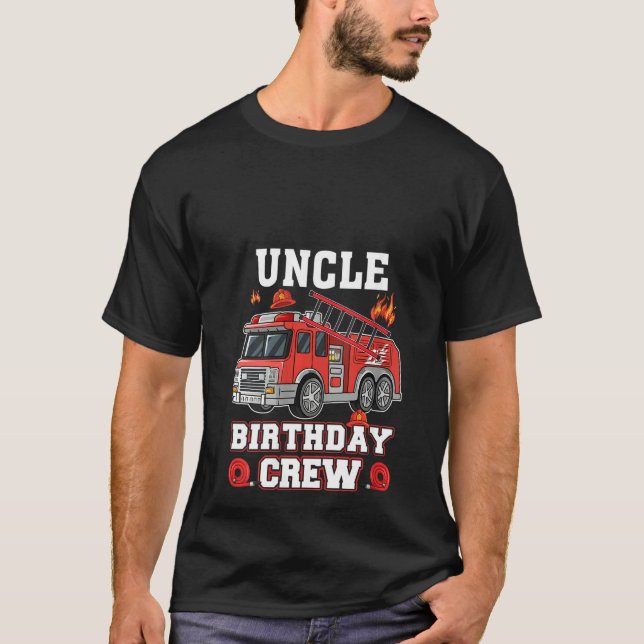 Womens Oncle Birthday Crew Feuerwehrmann F T-Shirt (Vorderseite)
