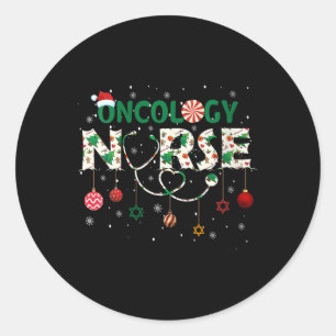 Womens Oncology Nurse Weihnachten Weihnachten Weih Runder Aufkleber