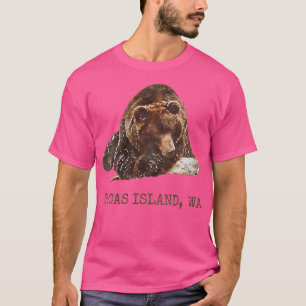 Womens Orcas Island Brown Grizzle Bär im Schnee wa T-Shirt