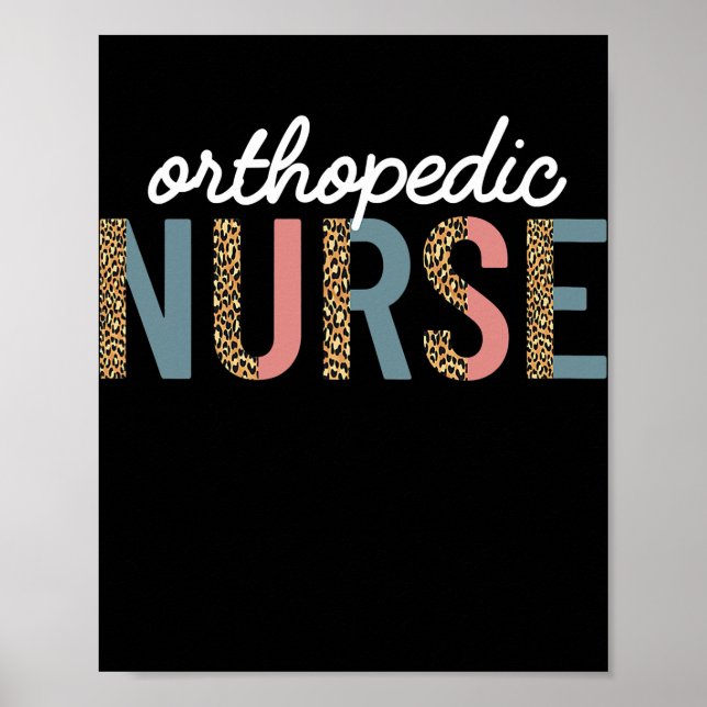 Womens Orthopädie Krankenpfleger Leopard Cheetah Poster (Vorne)