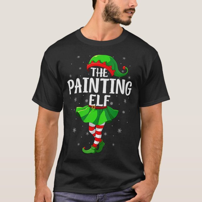 Womens Painting Elf Christmas Girls Women Elf Squa T-Shirt (Vorderseite)