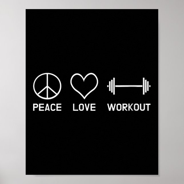 Womens Peace Love Workout Motivational Fitness Say Poster (Vorne)
