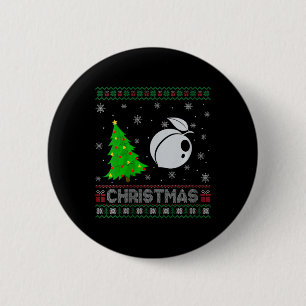 Womens Peach Xmas Tree Lighting Ugly Weihnachtssch Button