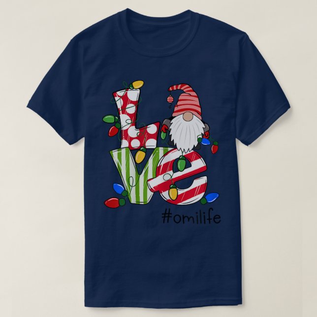 Womens Personalisiert Liebe Omilife Candy Gnome Ch T-Shirt (Design vorne)