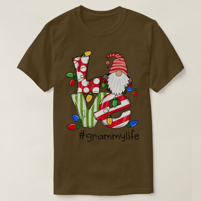Womens Personalized Love Grammylife Candy Gnome Ch T-Shirt (Design vorne)