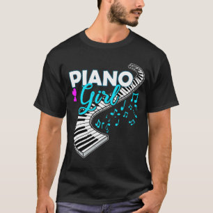 Womens Piano Player Girls Keyboard Music Teacher T-Shirt