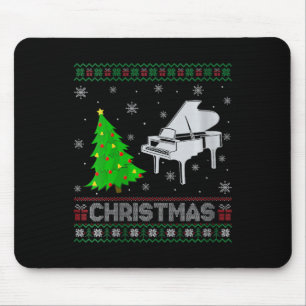 Womens Piano Xmas Tree Lighting Ugly Weihnachtssch Mousepad