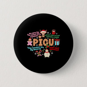 Womens Picu Christmas Picu Nurse Xmas Pädiatrie Button