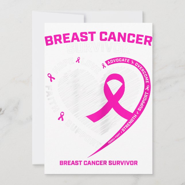 Womens Pink Breast Cancer Survivor Gifts Women Mom Ankündigung (Vorderseite)