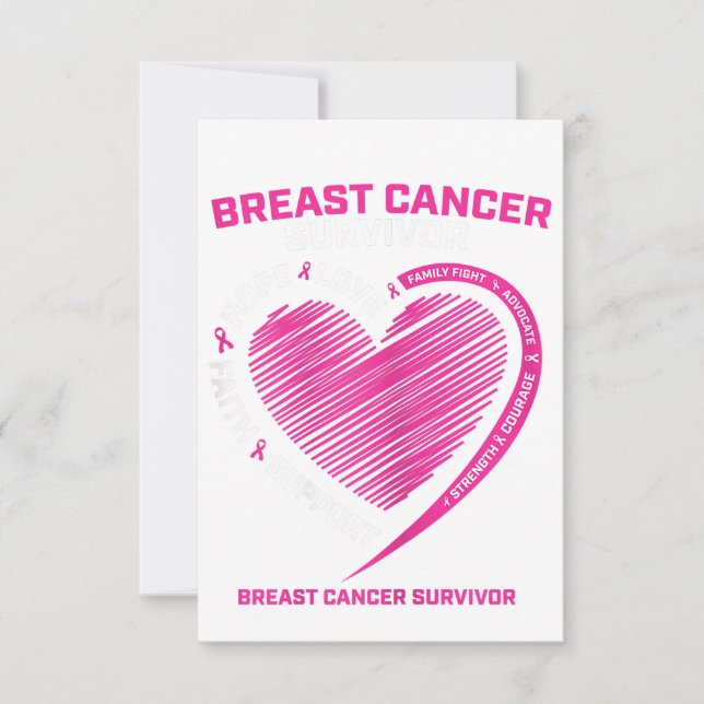 Womens Pink Breast Cancer Survivor Gifts Women Mom RSVP Karte (Vorderseite)