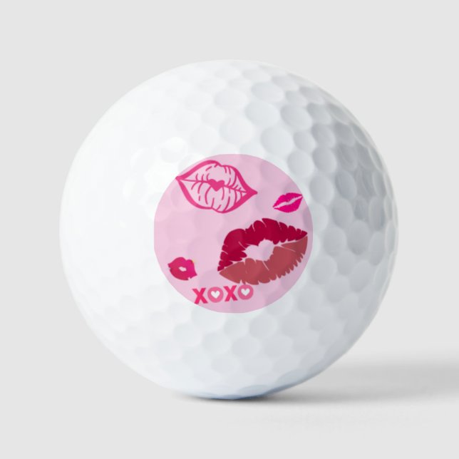Womens Pink Lips Golf Ball (Vorderseite)