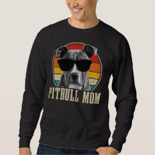 Womens Pitbull Mama Vintag Funny Pitbull Dog Mama Sweatshirt