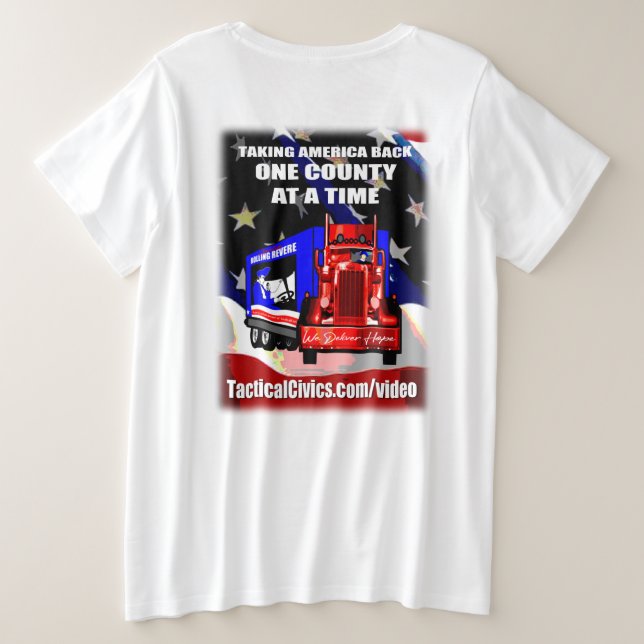 Women's Plus Size TacticalCivics.com Trucker T-Shi Große Größe T-Shirt (Design Rückseite)