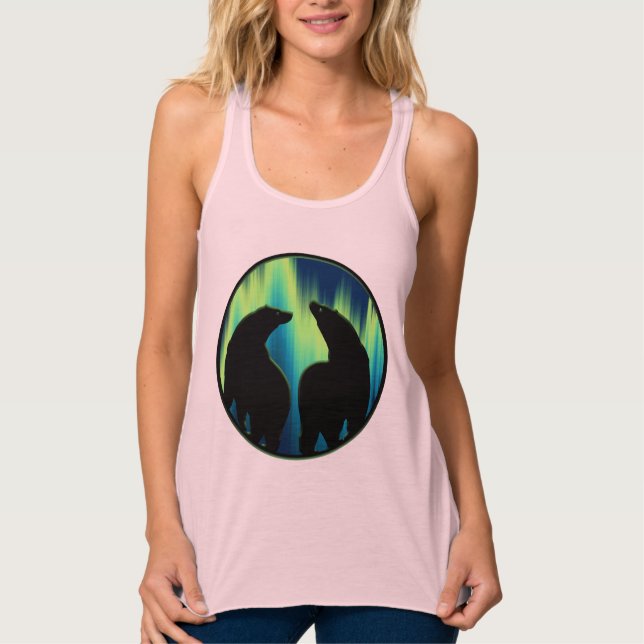Women's Polar Bear Tank Top Shirt Bear Art Tops (Vorderseite)