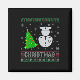 Womens Policeman Xmas Tree Lighting Ugly Weihnacht Magnet