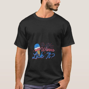 Womens Popsice Ice Cream Feuerwerk Wanna Lick it V T-Shirt