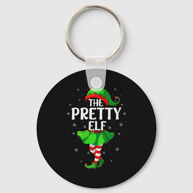 Womens Pretty Elf Christmas Girls Women Elf Squad  Schlüsselanhänger (Vorderseite)