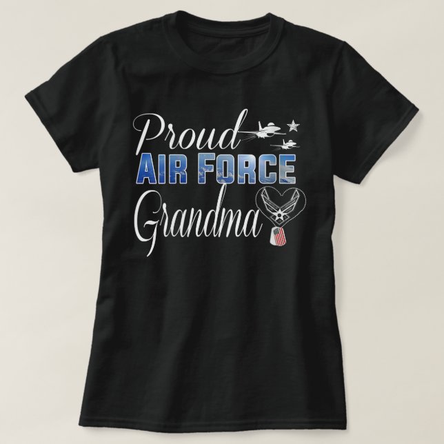 Womens Proud Air Force Oma Heart Shirt US Air (Design vorne)