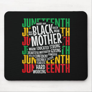 Womens Proud Black Mama Juneteenth Mütter Day Blac Mousepad