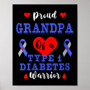 Womens Proud Opa eines Typ-1-Diabetes-Ausblicke Poster