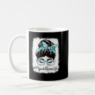 Womens Psych Nurse Messy Bun geblasen Weltgesundhe Kaffeetasse