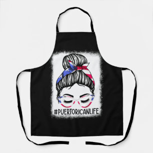 Women's #Puerto Rican Life Messy Bun Hair Puerto R Schürze
