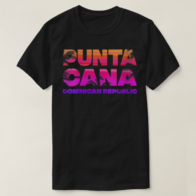 Womens Punta Cana Vacation Souvenir Palme Trees Tr T-Shirt (Design vorne)