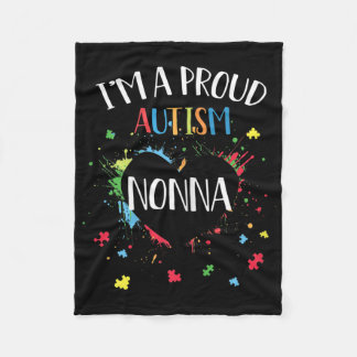 Womens Puzzle Heart Im a Proud Autism Nonna Autism Fleecedecke