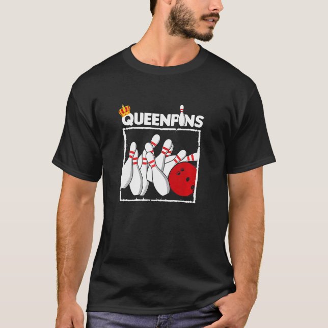 Womens Queenpins Bowling Bowler Bowling Ball Bowli T-Shirt (Vorderseite)