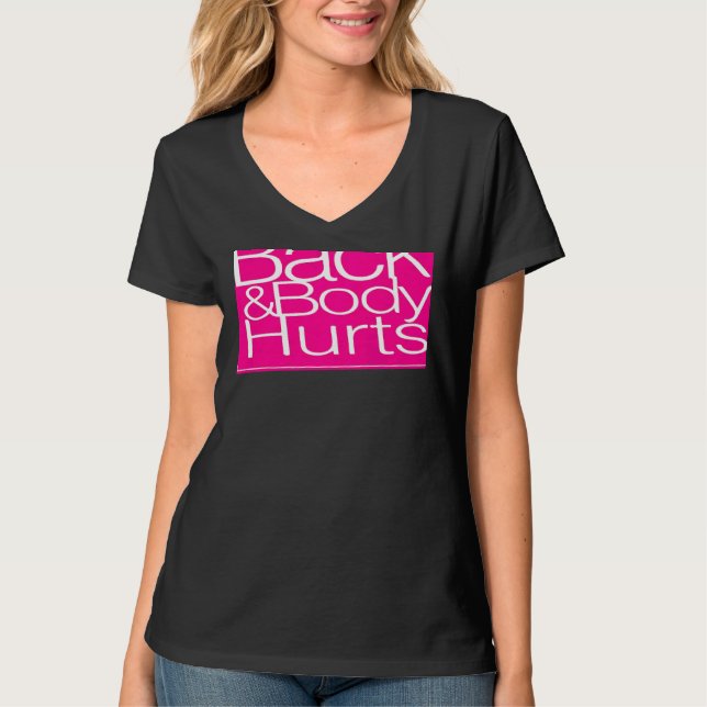 Womens Quote Workout Top Gym Back Body Hurts (Vorderseite)