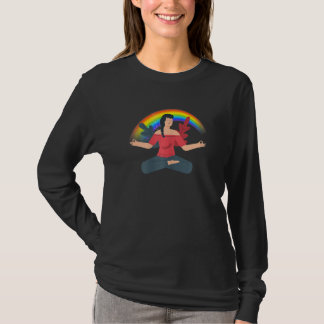Womens Rainbow Green Yoga 4 T-Shirt