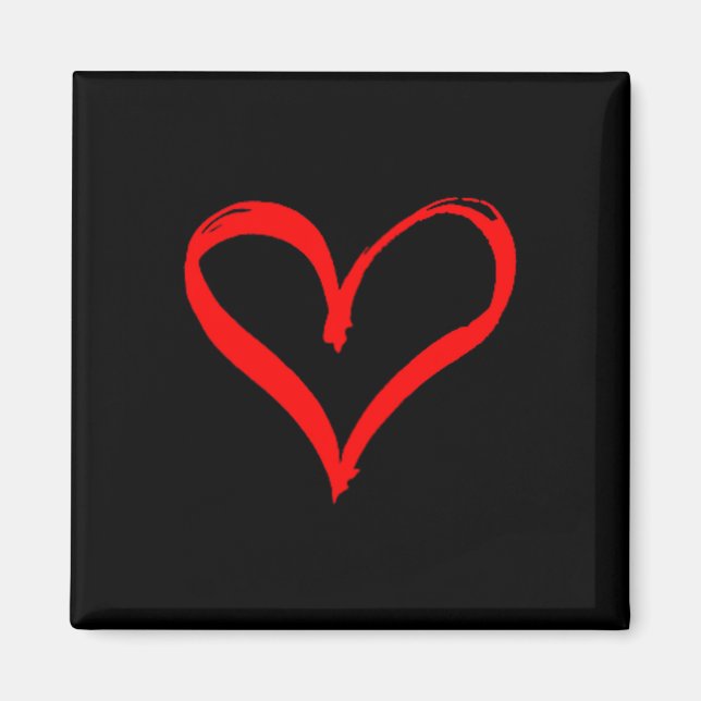 Women's Red Heart Funny Cute Design For Men Women  Magnet (Vorne)