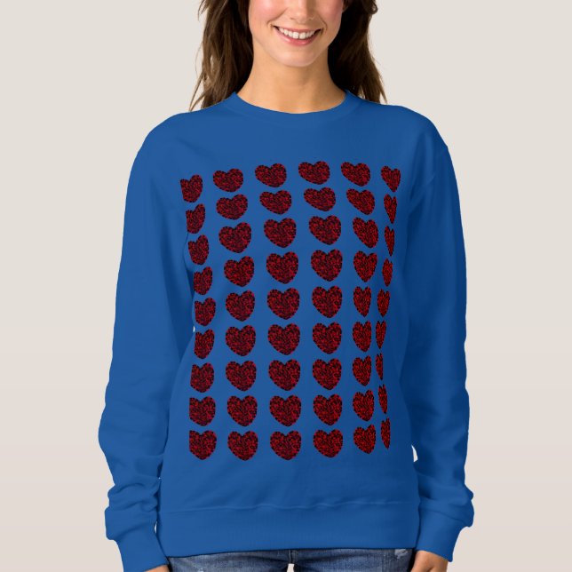 Women's Red Hearts Sweatshirt (Vorderseite)
