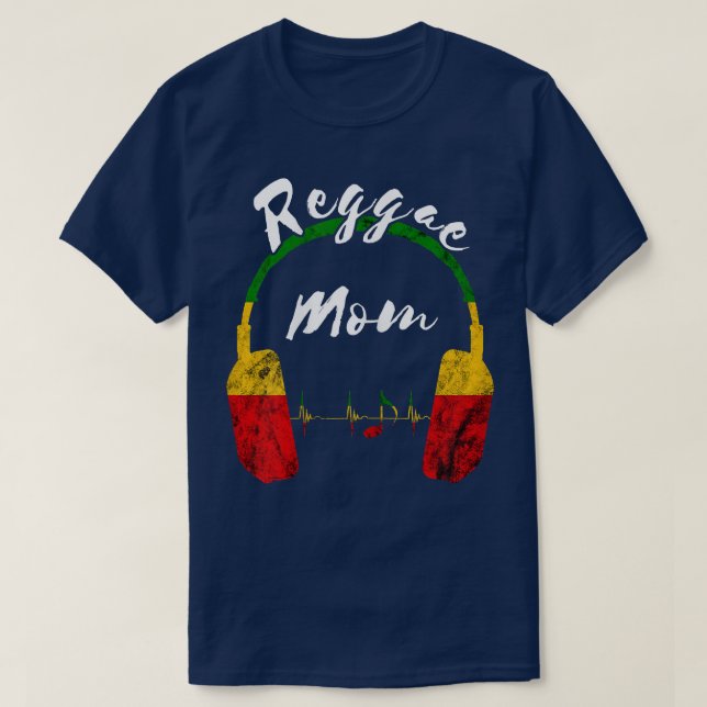 Womens Reggae Mama Rastafari Roots Music Headphone T-Shirt (Design vorne)