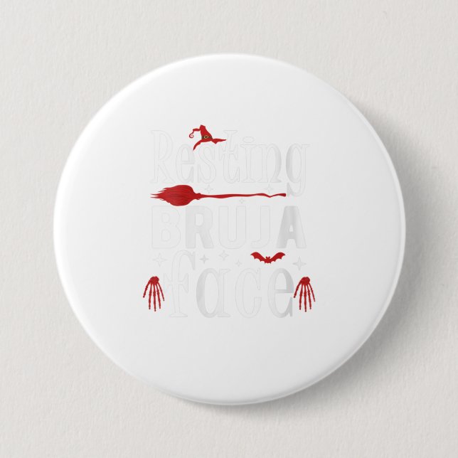 Womens Resting Bruja Face Bad und Bruja Funn Button (Vorderseite)