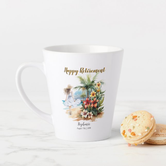 Women's Retirement Beach Aloha Blume Party Milchtasse (Beispiel)