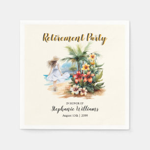 Women's Retirement Beach Aloha Blume Party Serviette
