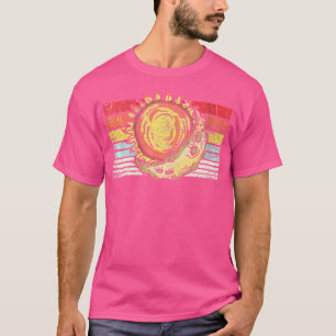 Womens Retro Celestial Bodies Galaxy Sun Moon Oute T-Shirt
