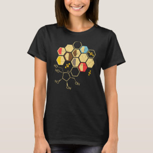 Womens Retro Chemical Formel Honeycomb Funny Desi T-Shirt