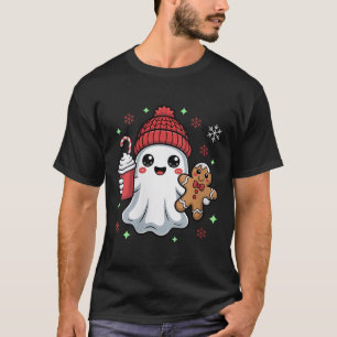 Womens Retro Ghost Beanie Weihnachtsfeiertag Weihn T-Shirt