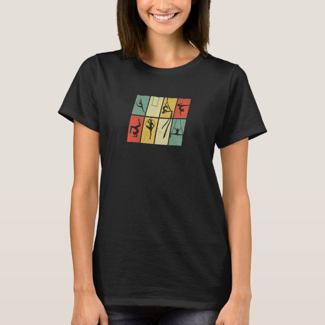 Womens Retro Graphic Gymnast Gymnastics Acrobat Ac T-Shirt (Vorderseite)