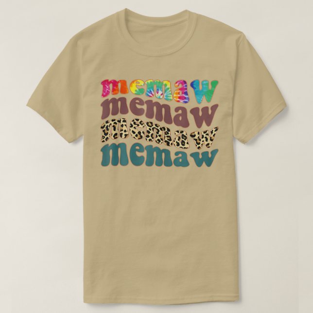 Womens Retro Leopard Memaw Gesegnetes Memaw Funny T-Shirt (Design vorne)