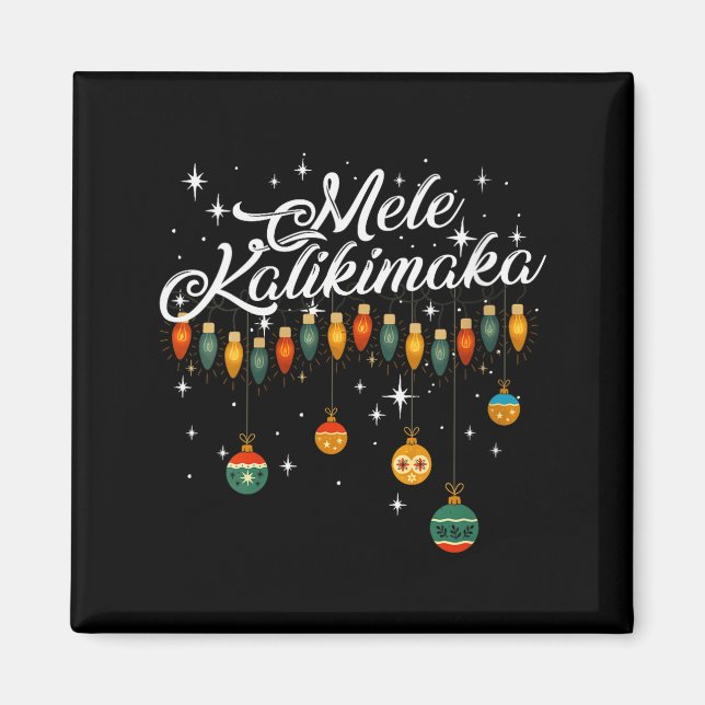 Womens Retro Mele Kalikimaka Hawaiian Family Chris Magnet (Vorne)