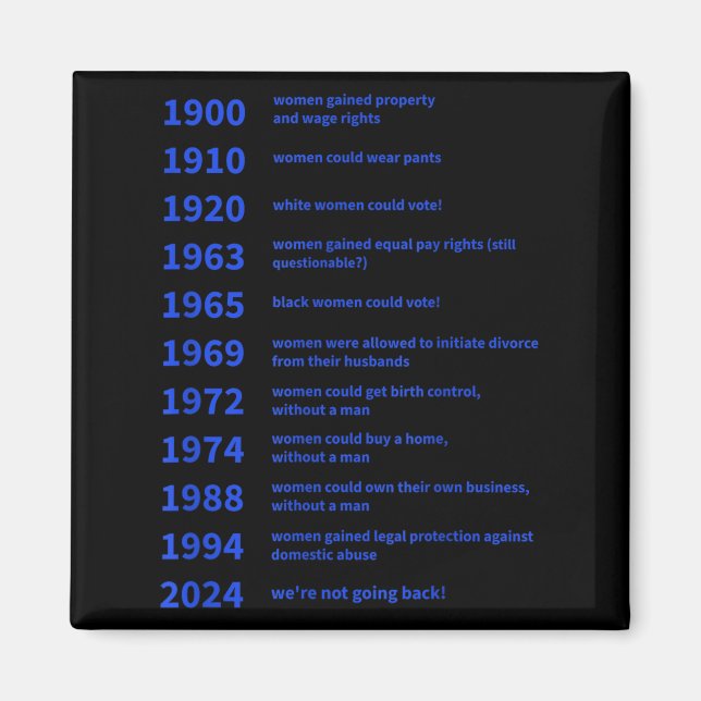 Women's Rights Gained By Date Motivation  Magnet (Vorne)
