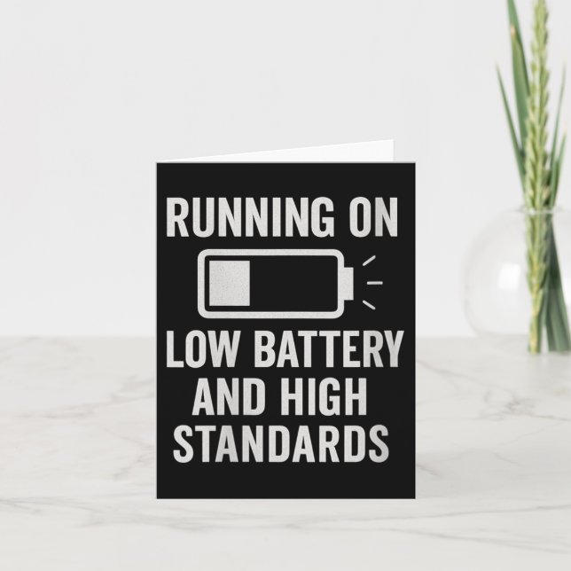 Womens Running On Low Battery And High Standards F Karte (Vorderseite)