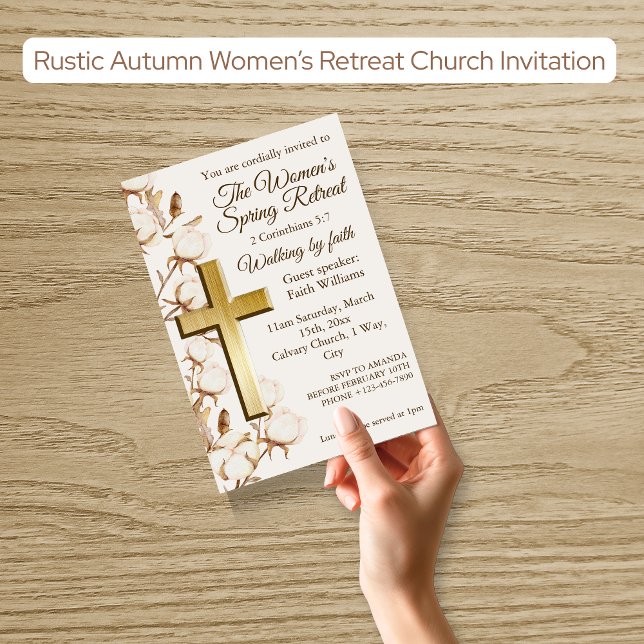 Womens Rustic Autumn Retreat Church Invitation Einladung (Von Creator hochgeladen)