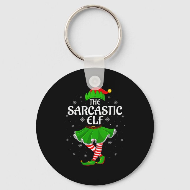 Womens Sarcastic Elf Christmas Family Girls Women  Schlüsselanhänger (Vorderseite)